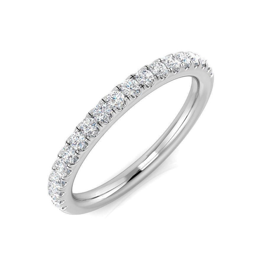 Diamond 19 Stone Eternity Ring 0.25ct F-VS Quality in 18k White Gold - My Jewel World