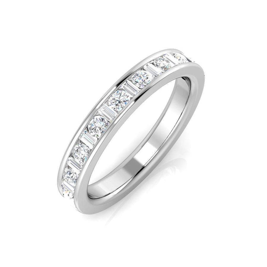 Diamond 19 Stone Eternity Ring 0.50ct F-VS Quality in 18k White Gold - My Jewel World