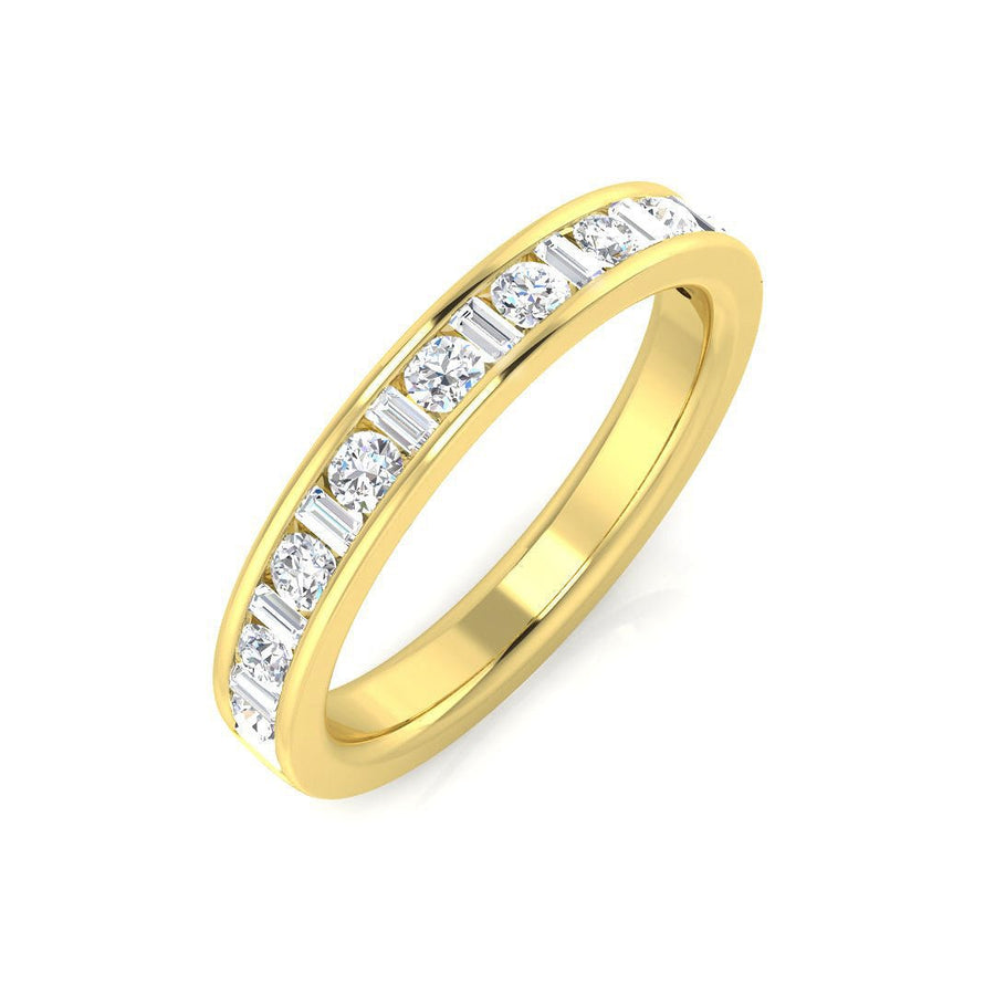 Diamond 19 Stone Eternity Ring 0.50ct F-VS Quality in 18k Yellow Gold - My Jewel World