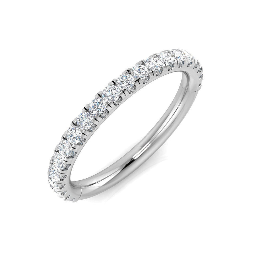 Diamond 21 Stone Eternity Ring 0.40ct F-VS Quality in 18k White Gold - My Jewel World