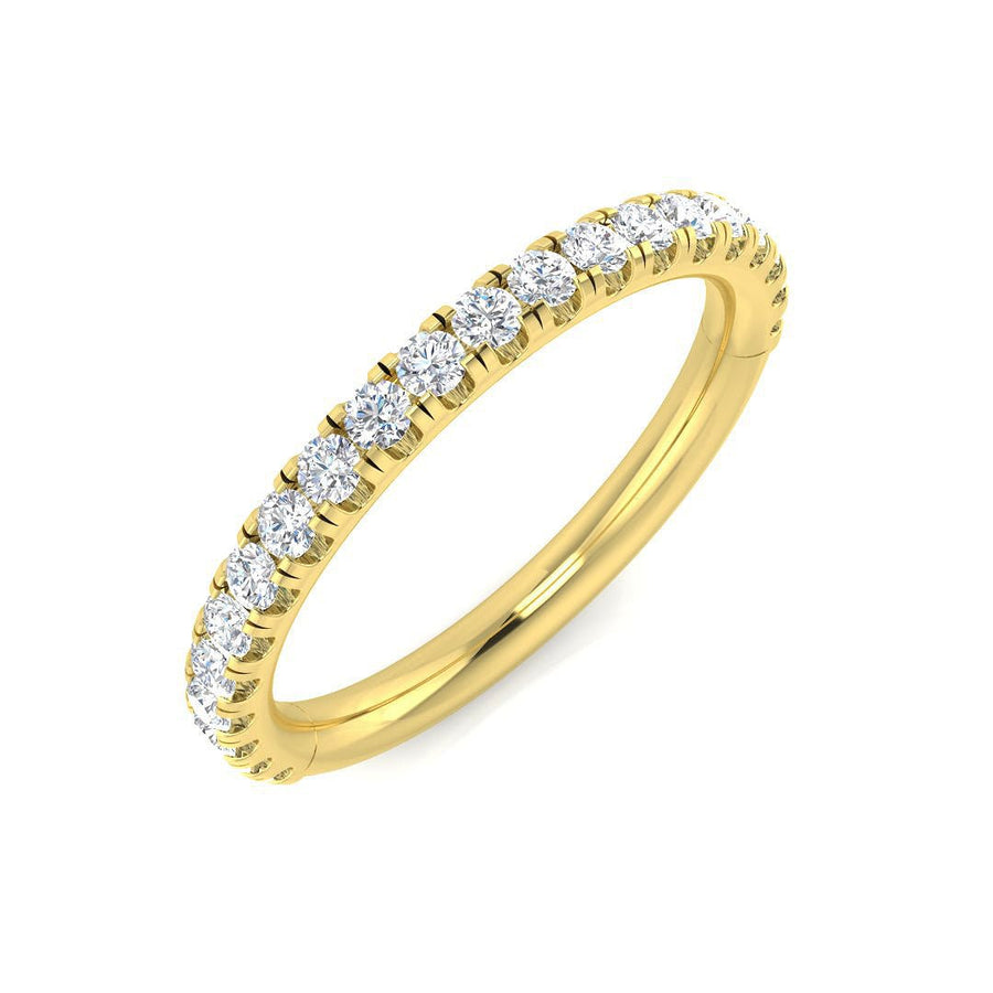 Diamond 21 Stone Eternity Ring 0.40ct F-VS Quality in 18k Yellow Gold - My Jewel World