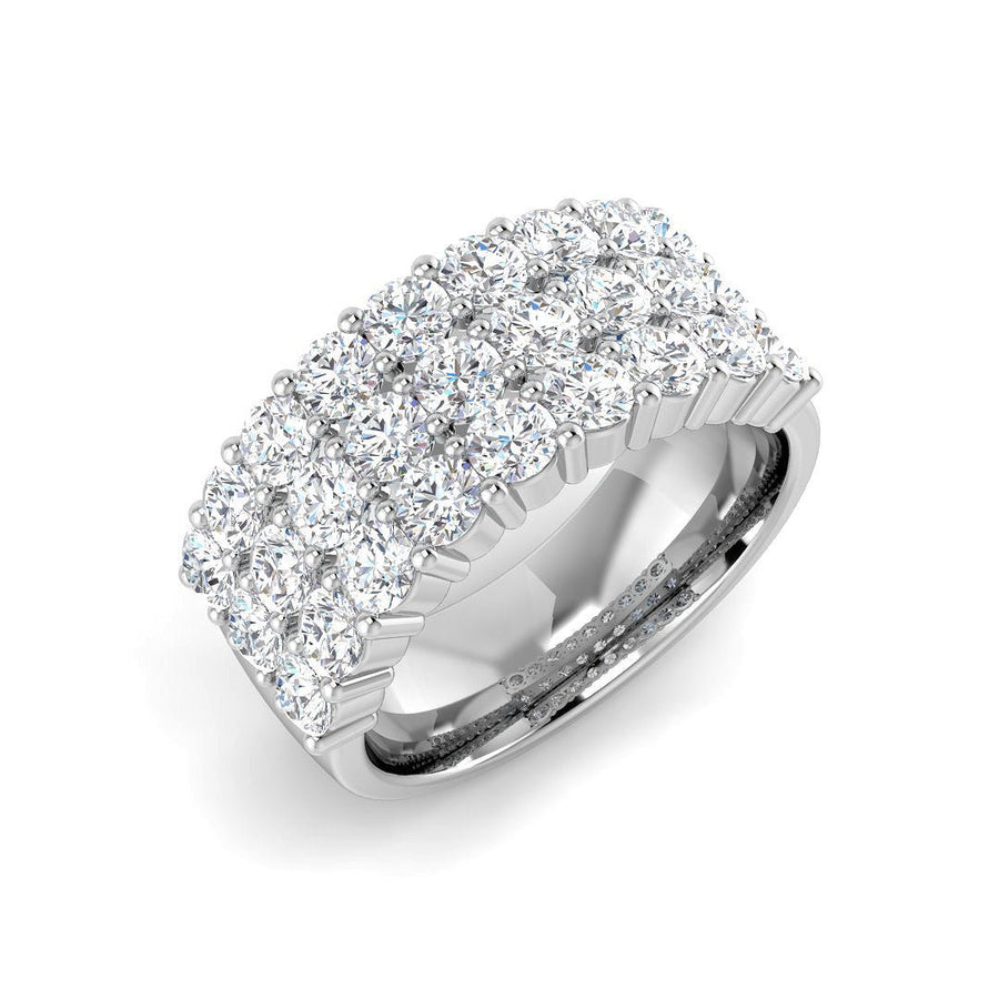 Diamond 27 Stone Eternity Ring 2.20ct F-VS Quality in 18k White Gold - My Jewel World