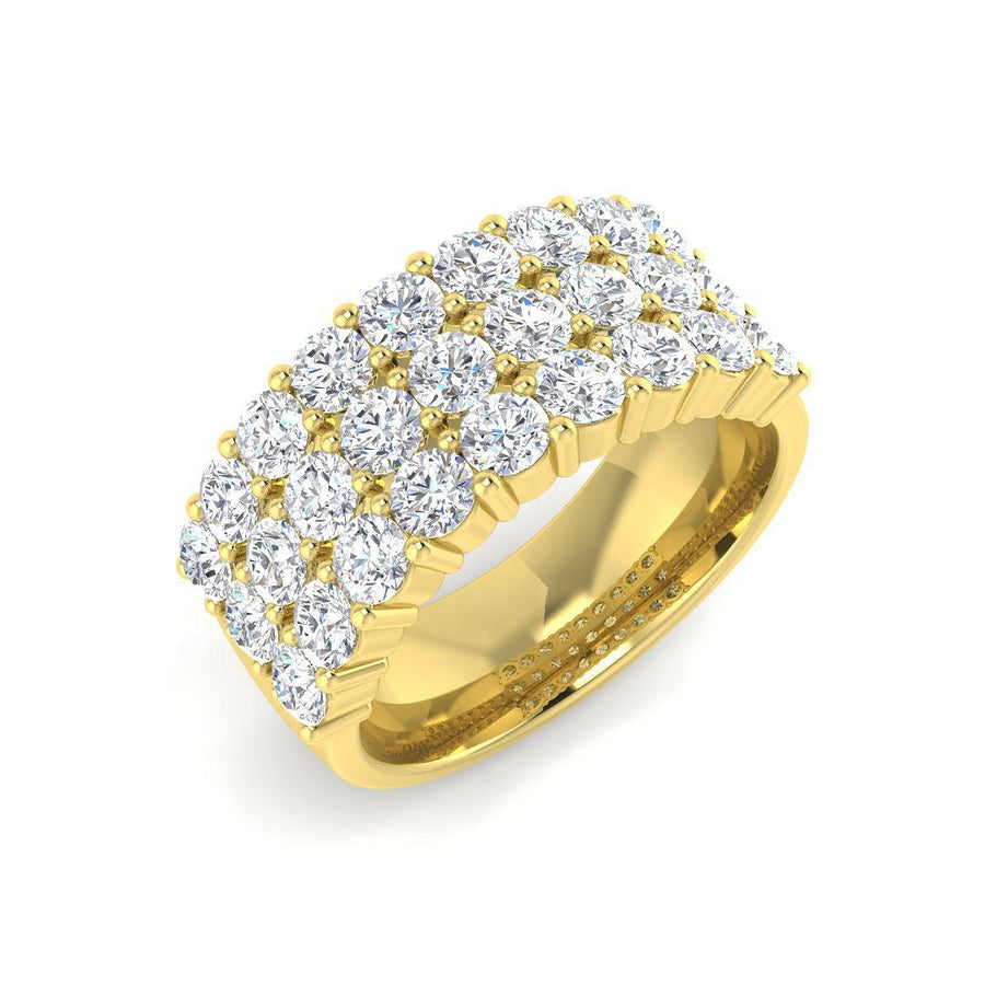 Diamond 27 Stone Eternity Ring 2.20ct F-VS Quality in 18k Yellow Gold - My Jewel World