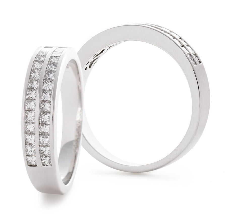 Diamond 28 Stone Eternity Ring 0.85ct F-VS Quality in 18k White Gold - My Jewel World