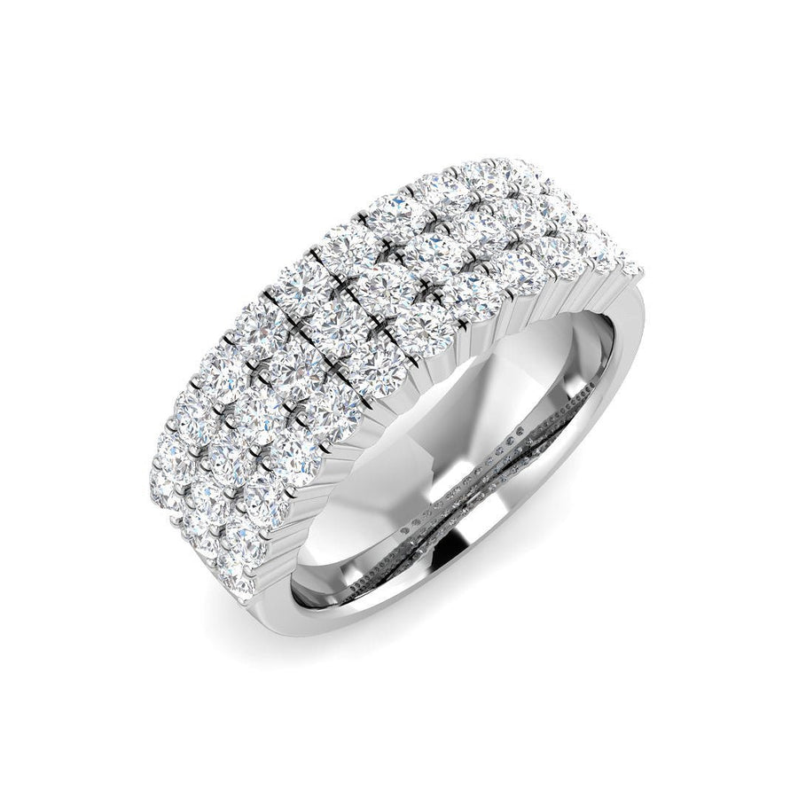 Diamond 36 Stone Eternity Ring 1.30ct F-VS Quality in 18k White Gold - My Jewel World