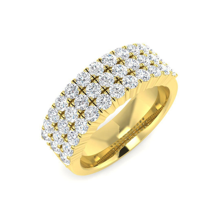 Diamond 36 Stone Eternity Ring 1.30ct F-VS Quality in 18k Yellow Gold - My Jewel World