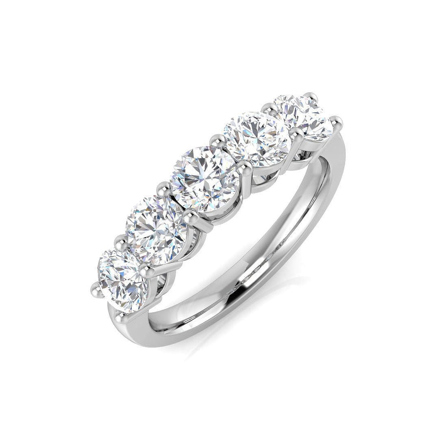 Diamond 5 Stone Eternity Ring 2.00ct F-VS Quality in 18k White Gold - My Jewel World