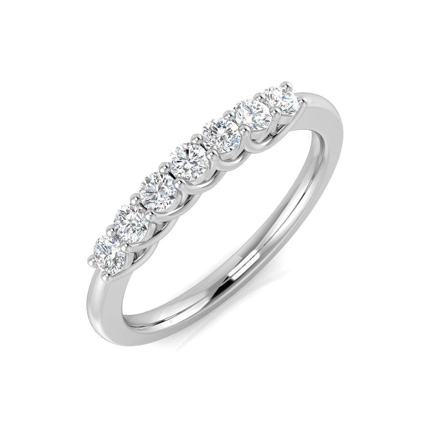 Diamond 7 Stone Eternity Ring 0.33ct F-VS Quality in 18k White Gold - My Jewel World