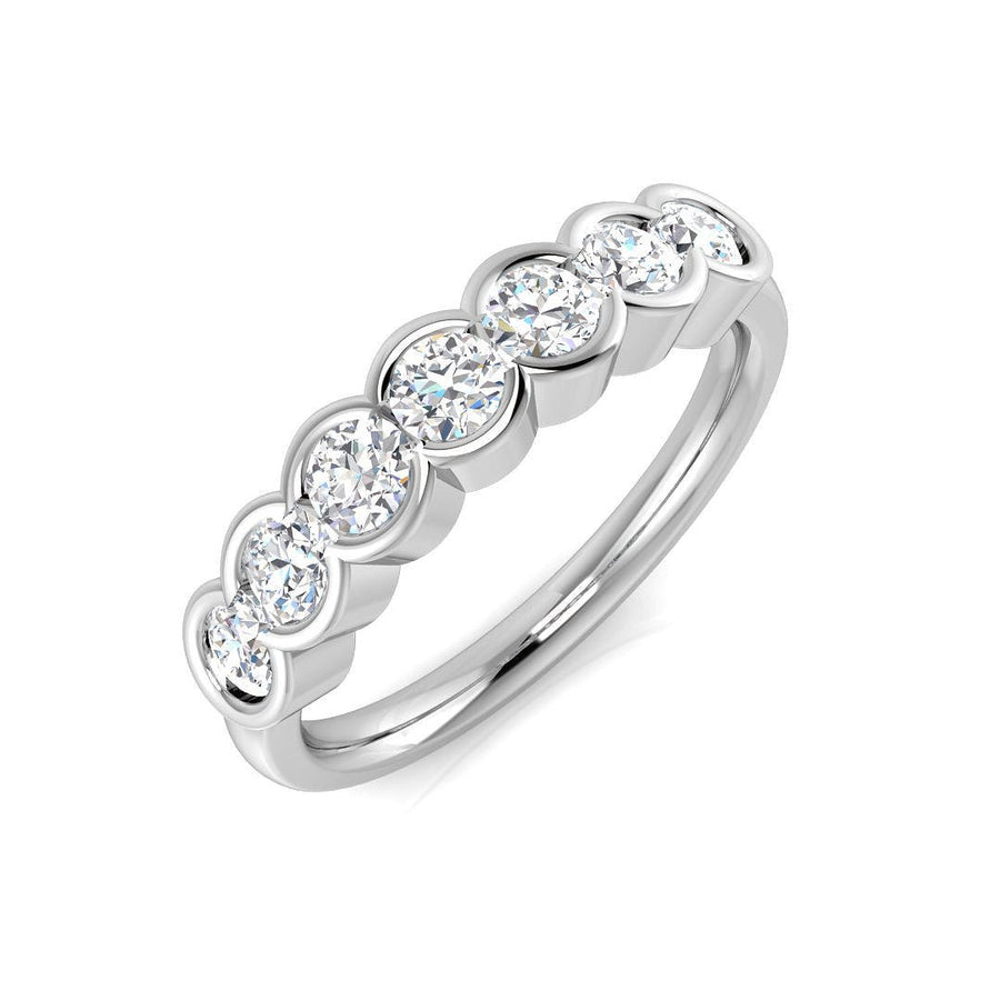 Diamond 7 Stone Eternity Ring 0.75ct F-VS Quality in Platinum - My Jewel World