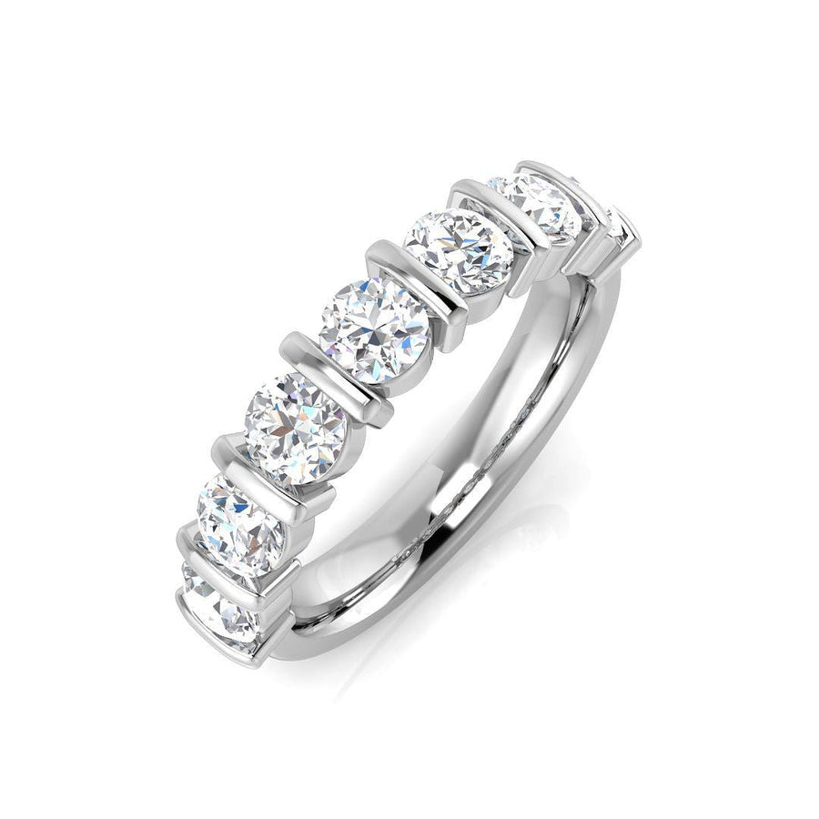 Diamond 7 Stone Eternity Ring 1.40ct F-VS Quality in 18k White Gold - My Jewel World