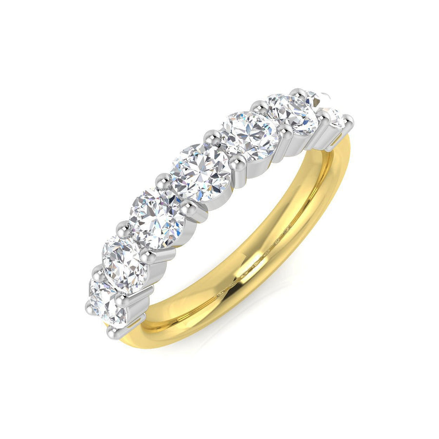 Diamond 7 Stone Eternity Ring 1.55ct F-VS Quality in 18k Yellow Gold - My Jewel World