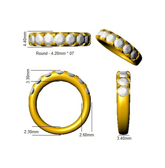 Diamond 7 Stone Eternity Ring 2.20ct F-VS Quality in 18k Rose Gold - My Jewel World