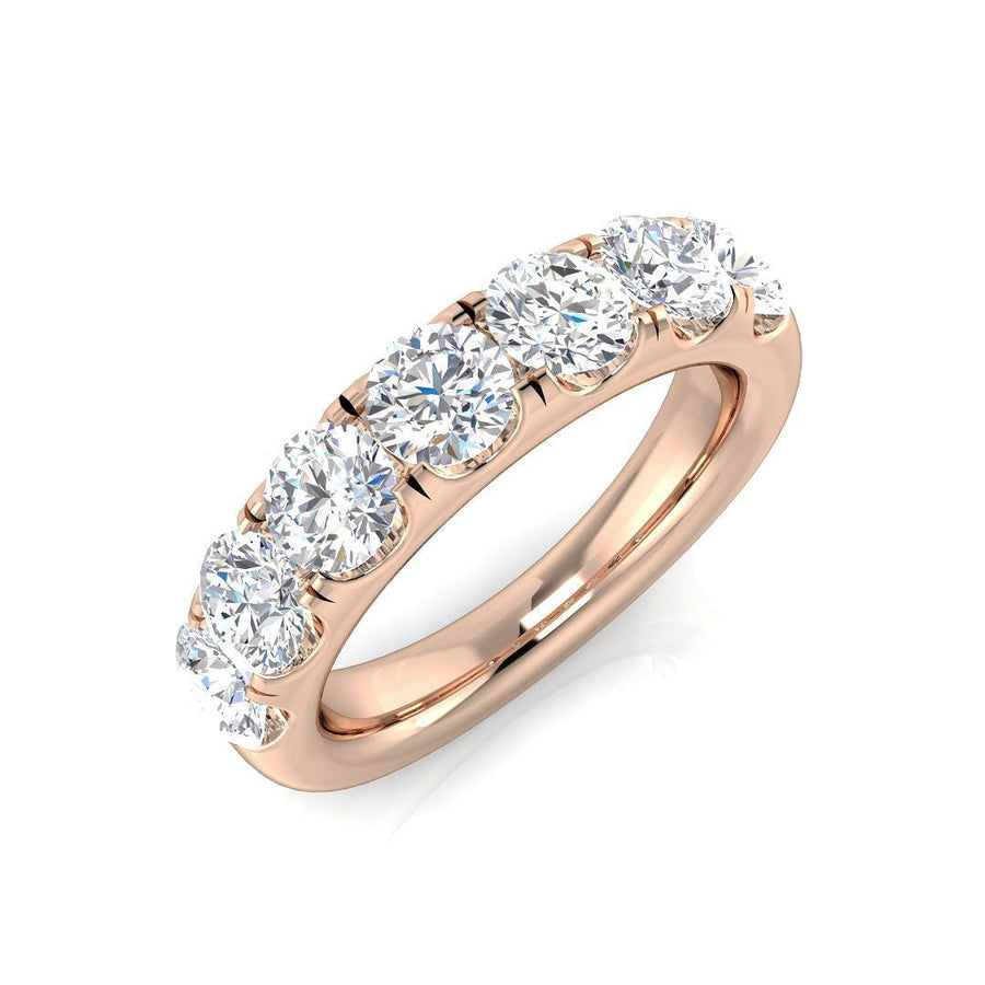 Diamond 7 Stone Eternity Ring 2.20ct F-VS Quality in 18k Rose Gold - My Jewel World