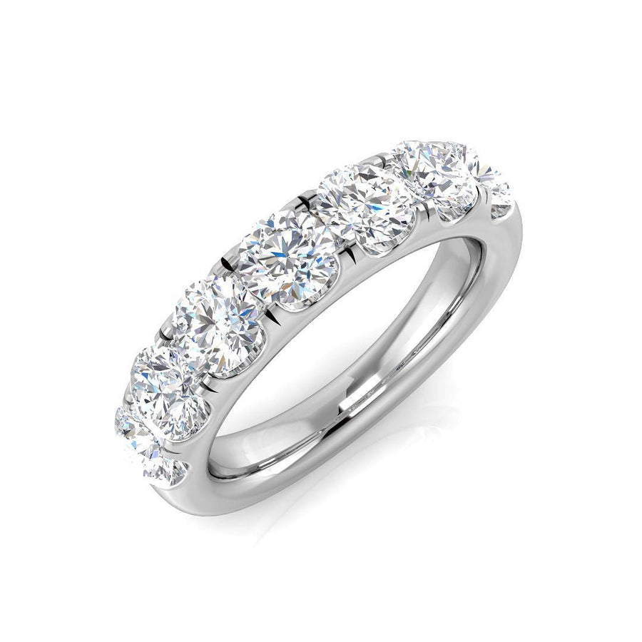 Diamond 7 Stone Eternity Ring 2.20ct F-VS Quality in 18k White Gold - My Jewel World