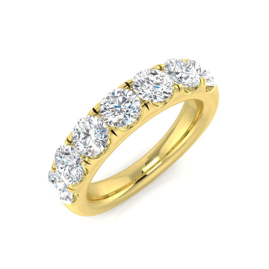 Diamond 7 Stone Eternity Ring 2.20ct F-VS Quality in 18k Yellow Gold - My Jewel World