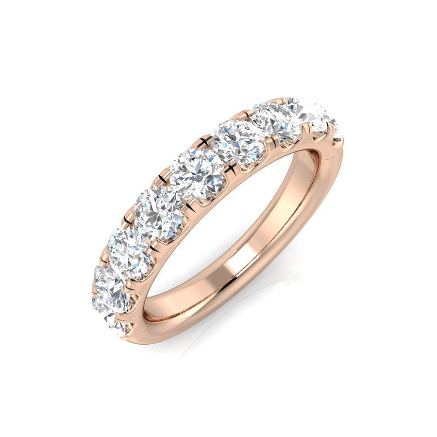 Diamond 9 Stone Eternity Ring 1.35ct F-VS Quality in 18k Rose Gold - My Jewel World