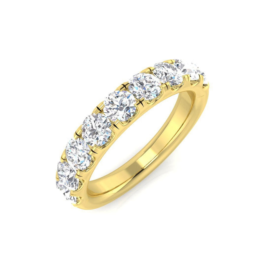 Diamond 9 Stone Eternity Ring 1.35ct F-VS Quality in 18k Yellow Gold - My Jewel World