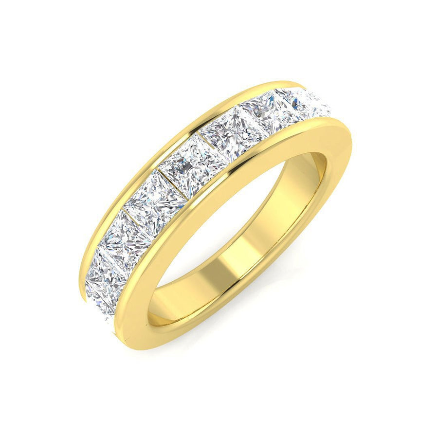 Diamond 9 Stone Eternity Ring 1.75ct F-VS Quality in 18k Yellow Gold - My Jewel World