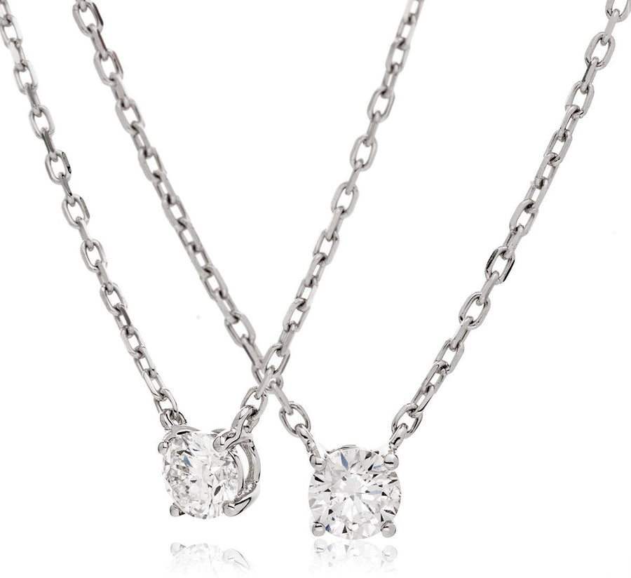 Diamond Solitaire Necklace 0.15ct F VS Quality in 18k White Gold - My Jewel World