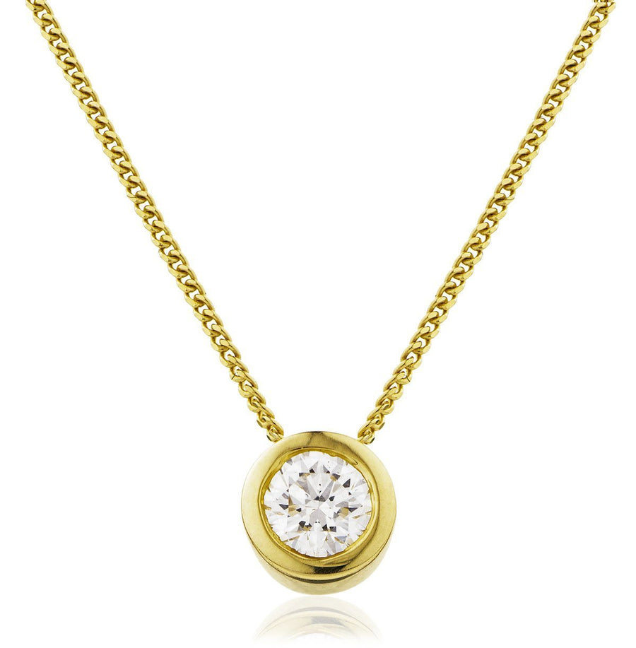 Diamond Solitaire Necklace 0.20ct F VS Quality in 18k Yellow Gold - My Jewel World