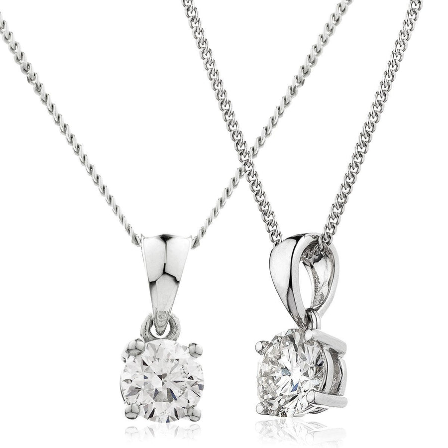 Diamond Solitaire Necklace 0.25ct F VS Quality in 18k White Gold - My Jewel World