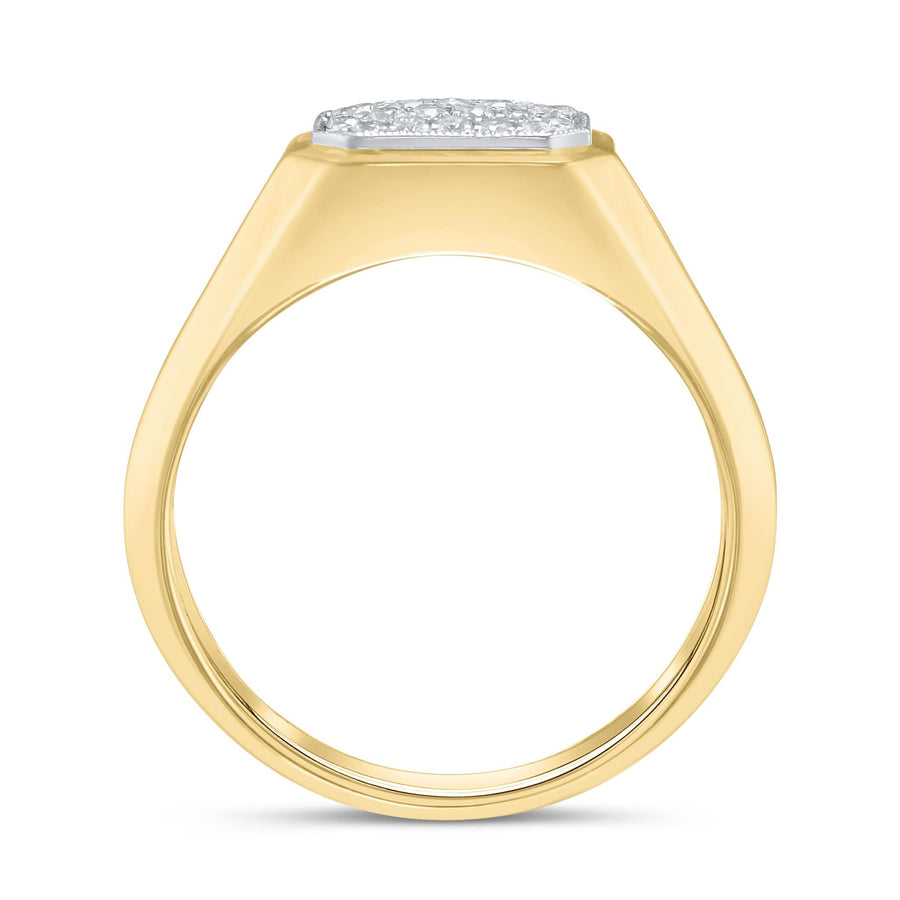 Diamond Square Signet Ring 0.33ct G-SI Quality set in 9ct Yellow Gold - My Jewel World