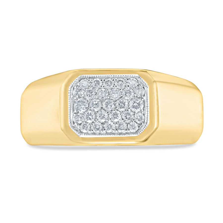 Diamond Square Signet Ring 0.33ct G-SI Quality set in 9ct Yellow Gold - My Jewel World