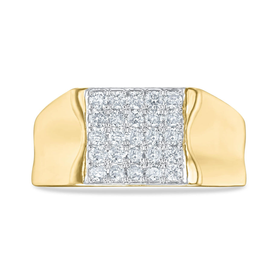 Diamond Square Signet Ring 0.63ct G-SI Quality set in 9ct Yellow Gold - My Jewel World