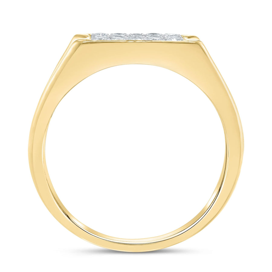 Diamond Square Signet Ring 0.63ct G-SI Quality set in 9ct Yellow Gold - My Jewel World