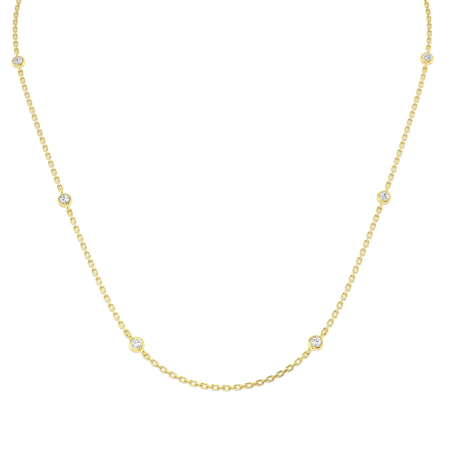 Diamond Yard Necklace 18 Inch 0.25ct G-SI Quality in 9k Yellow Gold - My Jewel World