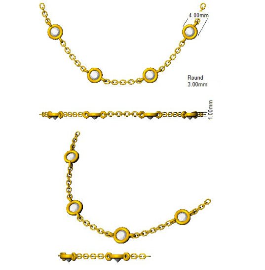 Diamond Yard Necklace 18 Inch 0.25ct G-SI Quality in 9k Yellow Gold - My Jewel World