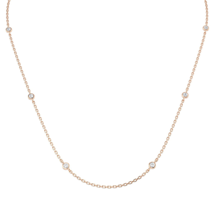 Diamond Yard Necklace 18 Inch 2.50ct F - VS Quality in 18k Rose Gold - My Jewel World