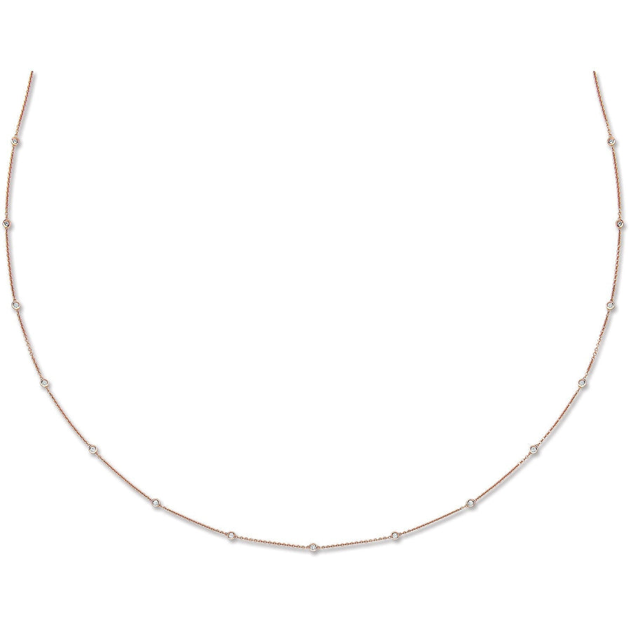 Diamond Yard Necklace 36 Inch 1.00ct H - SI Quality in 18K Rose Gold - My Jewel World