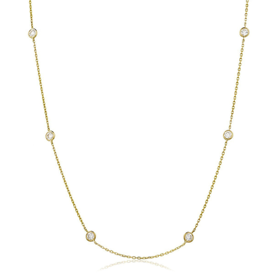 Diamond Yard Necklace 42 Inch 3.30ct F - VS Quality in 18k Yellow Gold - My Jewel World