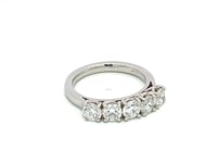 GIA Certified Diamond 5 Stone Eternity Ring 1.52ct F-SI1 in Platinum