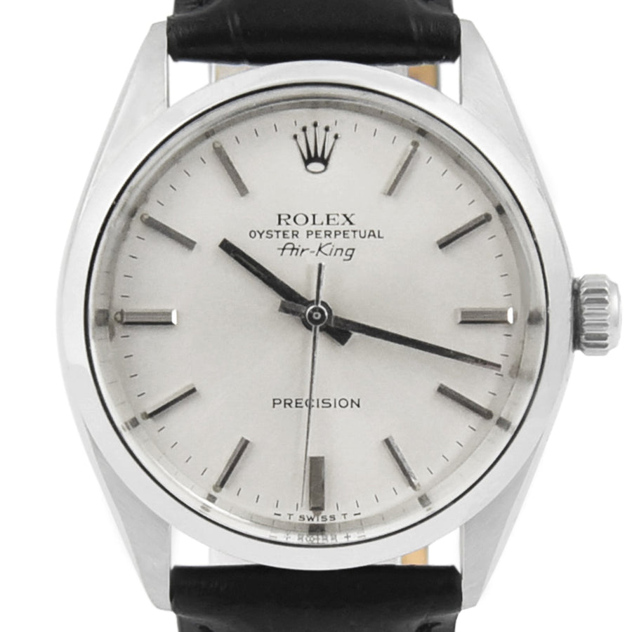 Rolex Air - King Oyster Perpetual Silver Dial Leather Strap Ref: 5500 - My Jewel World