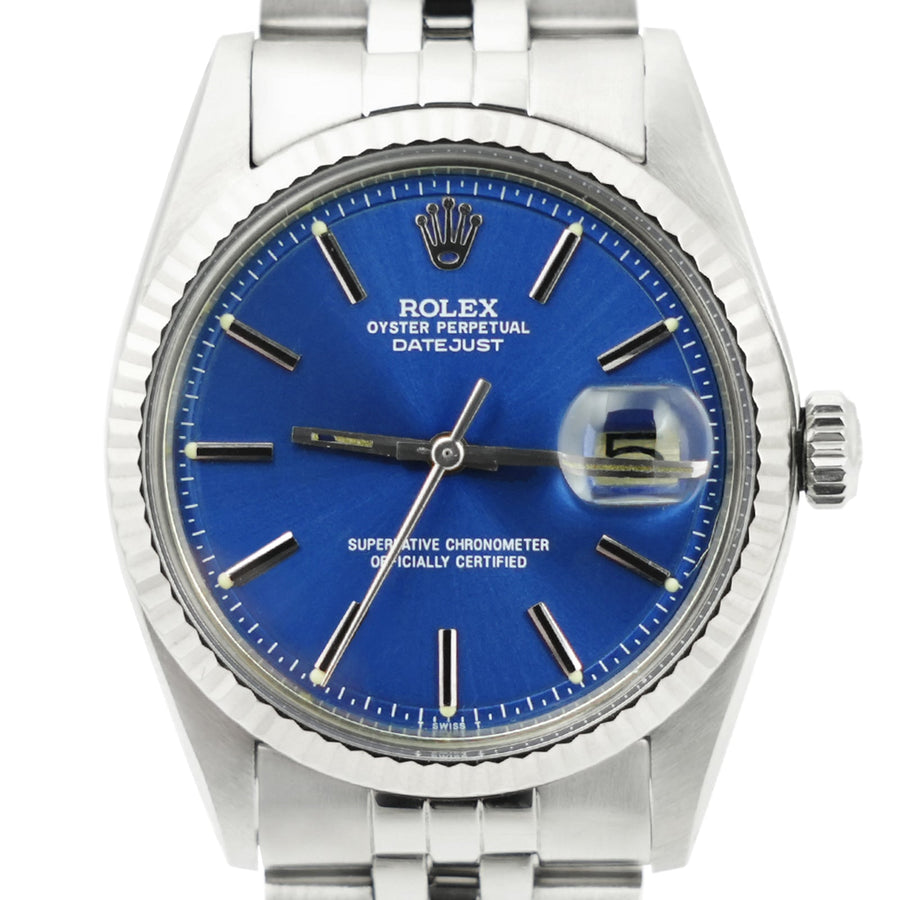 Rolex DateJust Blue Dial Stainless Steel Ref: 1601 - My Jewel World