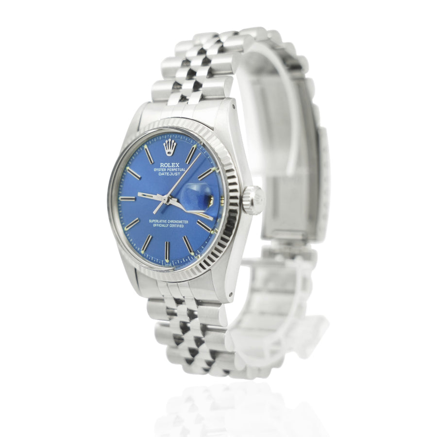 Rolex DateJust Blue Dial Stainless Steel Ref: 1601 - My Jewel World