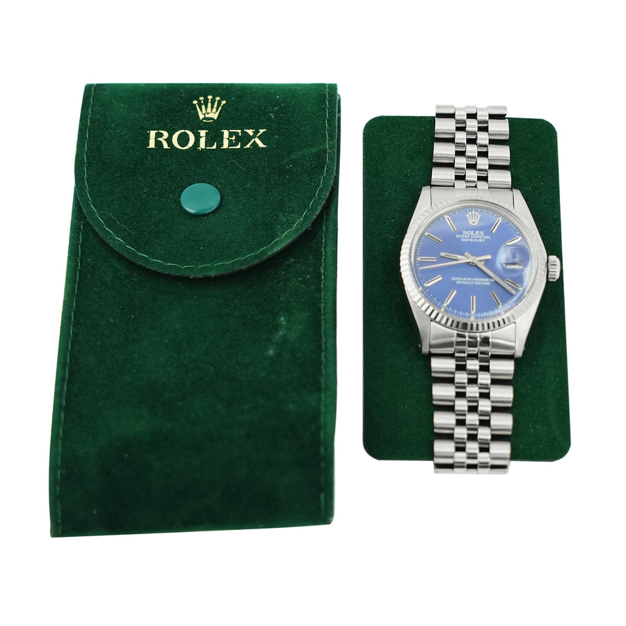 Rolex DateJust Blue Dial Stainless Steel Ref: 1601 - My Jewel World