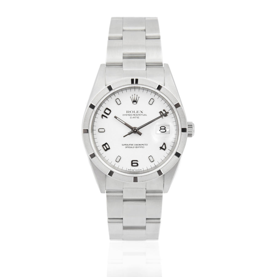 Rolex Oyster Perpetual Date White Dial Stainless Steel Ref: 15210 - My Jewel World