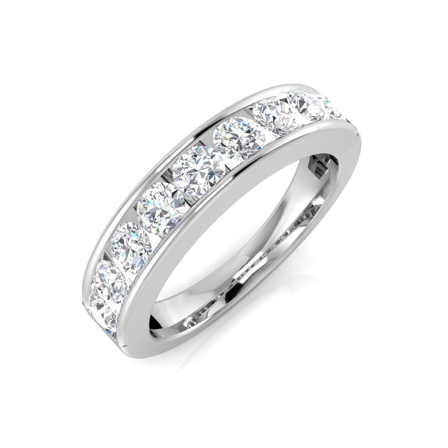 1.00ct F-VS Quality Diamond 9 Stone Eternity Ring in 18k White Gold - My Jewel World