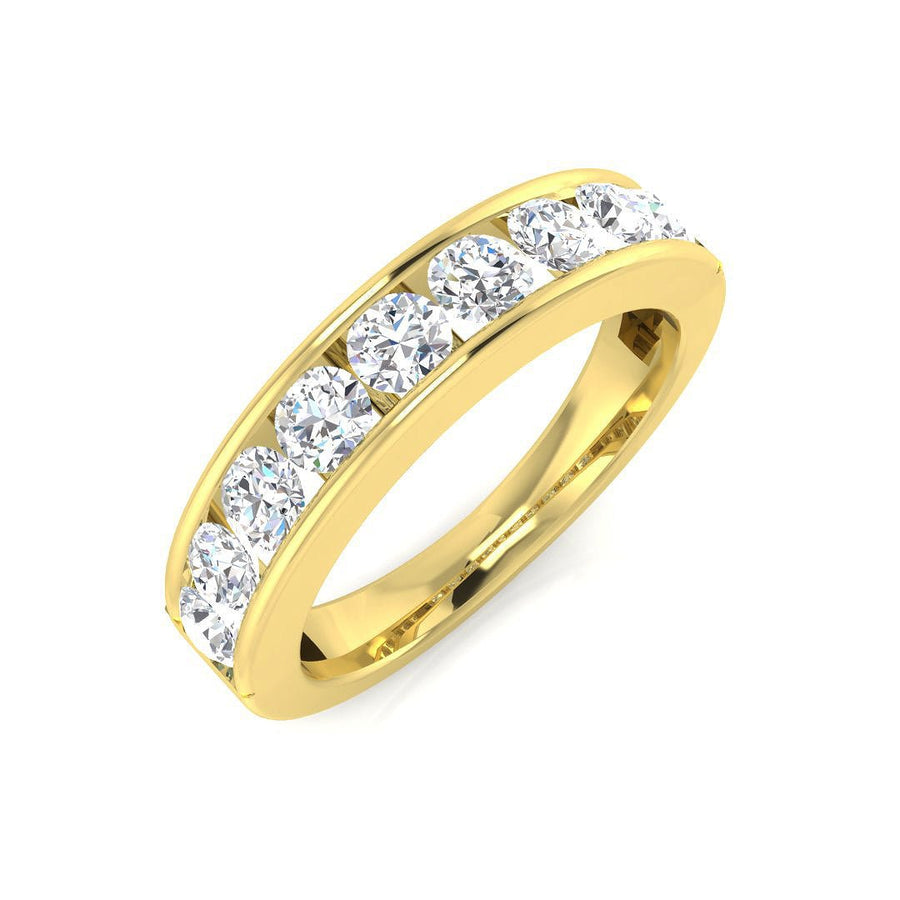 1.00ct F-VS Quality Diamond 9 Stone Eternity Ring in 18k Yellow Gold - My Jewel World