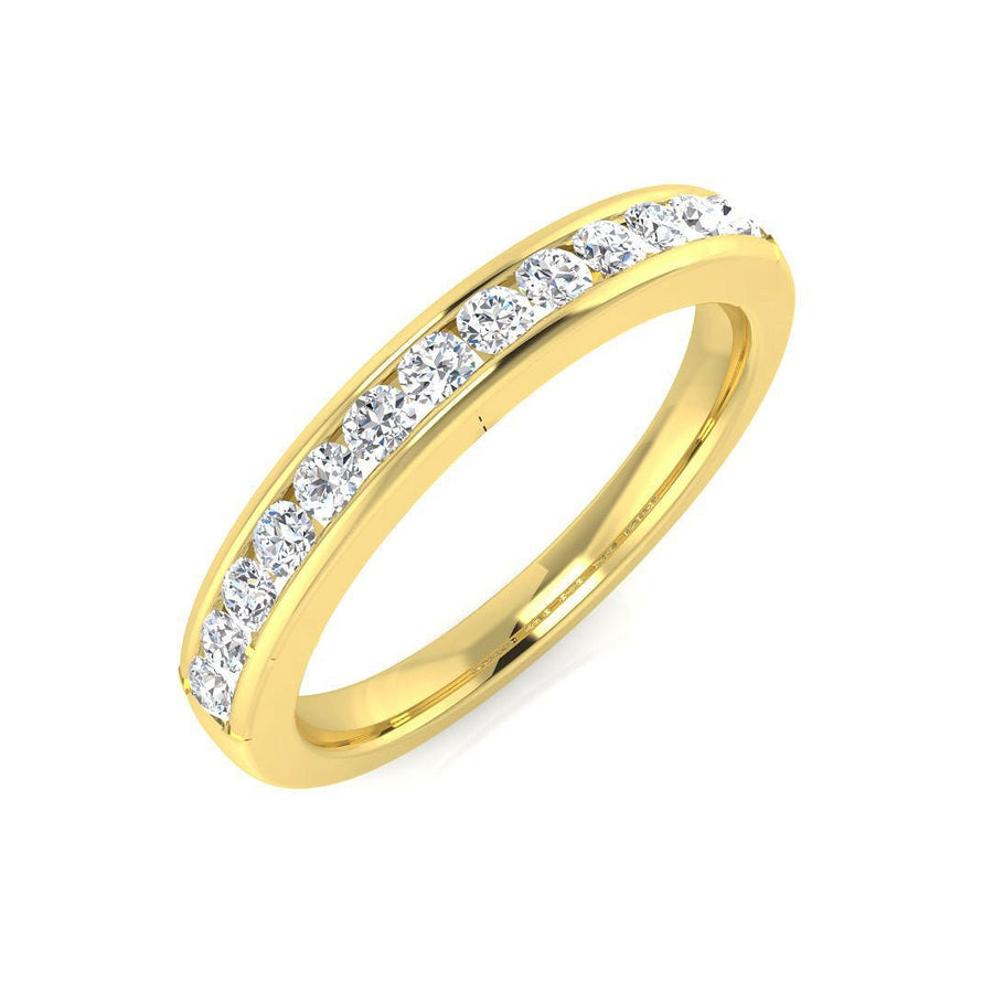 11 Stone Diamond Eternity Ring 0.25ct F-VS Quality in 18k Yellow Gold - My Jewel World