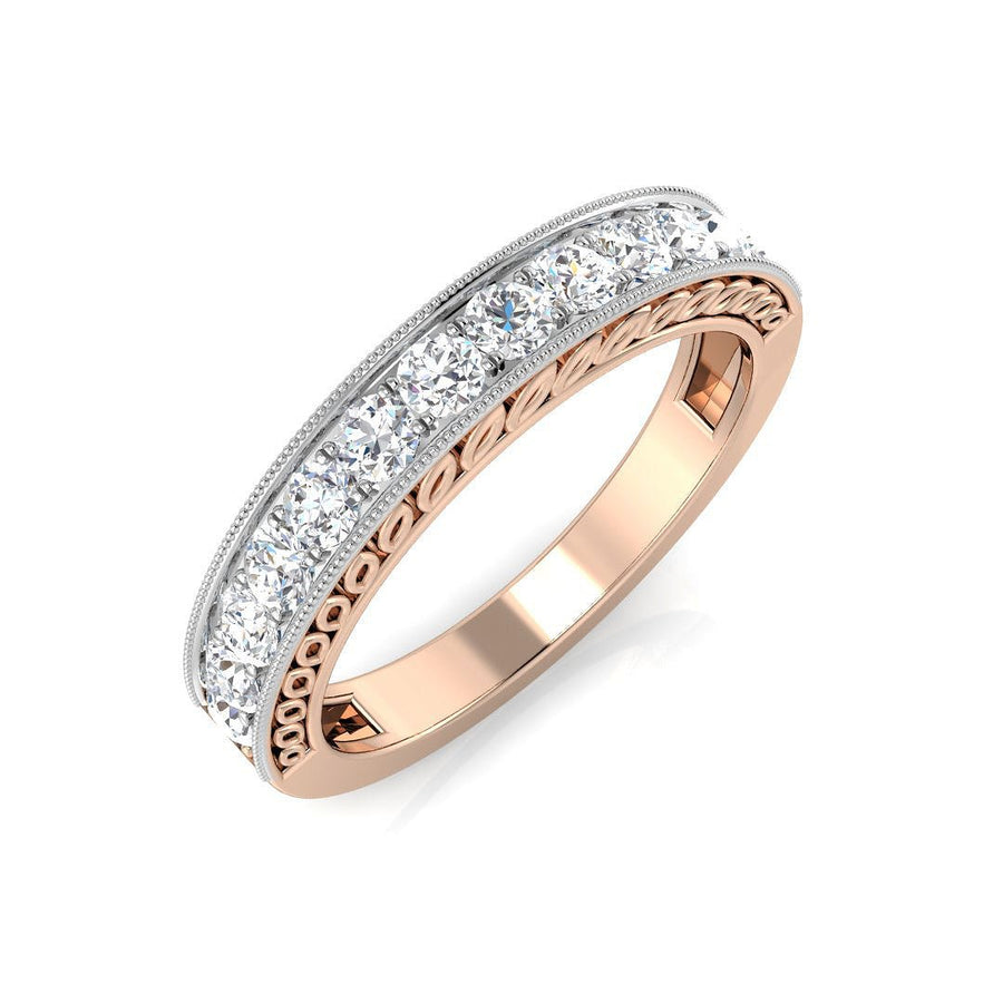 13 Stone Diamond Eternity Ring 0.50ct F-VS Quality in 18k Rose Gold - My Jewel World