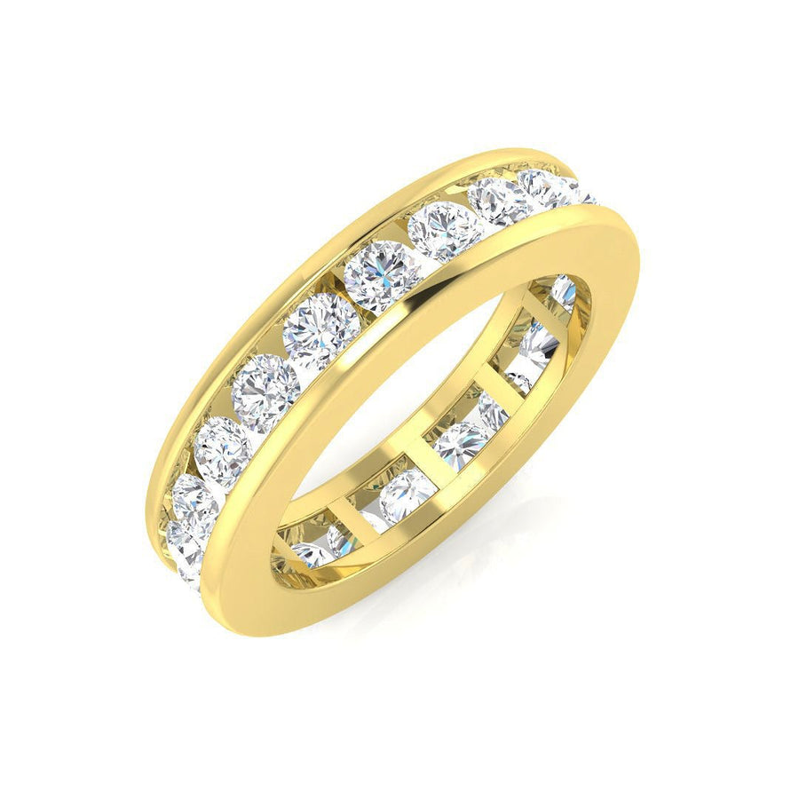 4.0mm Diamond Eternity Ring 2.00ct F-VS Quality in 18k Yellow Gold - My Jewel World