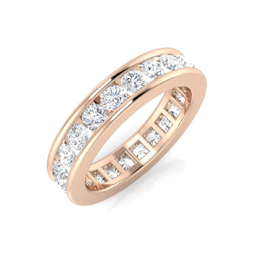 4.0mm Diamond Full Eternity Ring 2.00ct F-VS Quality in 18k Rose Gold - My Jewel World