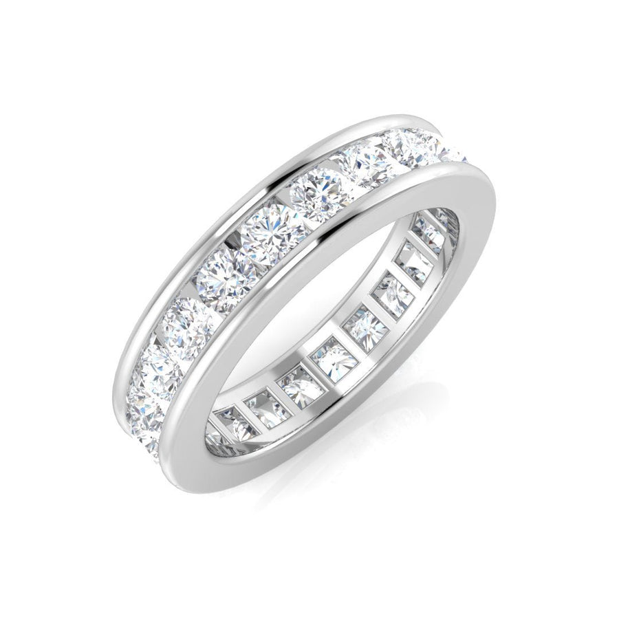 4.0mm Diamond Full Eternity Ring 2.00ct F-VS Quality in 18k White Gold - My Jewel World