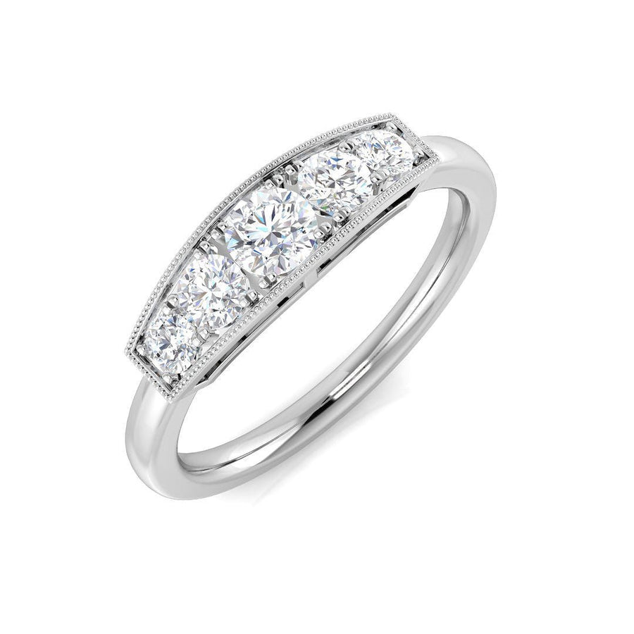5 Stone Diamond Eternity Ring 0.50ct F-VS Quality in 18k White Gold - My Jewel World