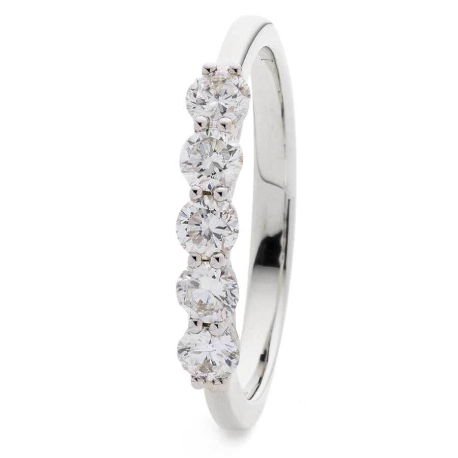 5 Stone Diamond Eternity Ring 1.50ct F-VS Quality in 18k White Gold - My Jewel World