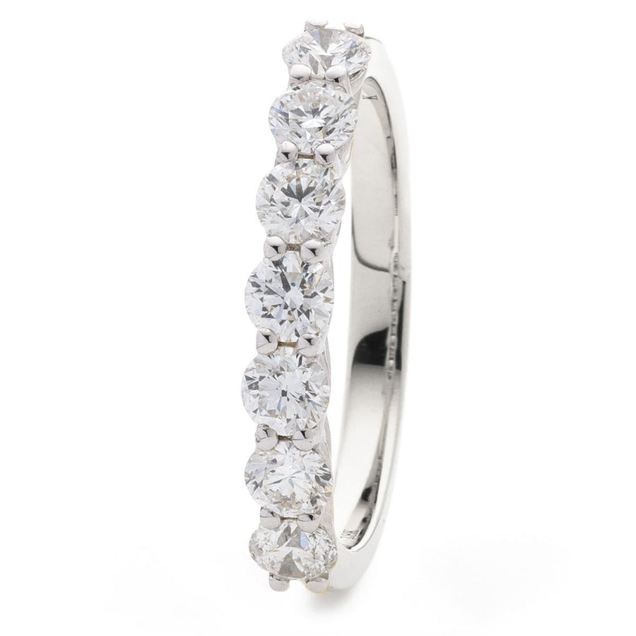 7 Stone Diamond Eternity Ring 0.50ct F-VS Quality in 18k White Gold - My Jewel World